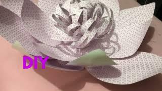 Giant A-4 printed floral paper flowers for beginners tutorial @marytampon1230channel.