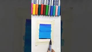 Mini Scenery Drawing Using Doms Drush Pen #shorts #painting