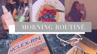 NURSING STUDENT MORNING ROUTINE// studying from home