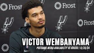 Victor Wembanyama Postgame vs New York Knicks | 12.25.2024