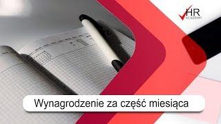 Obliczanie wynagrodzenia za część miesiąca