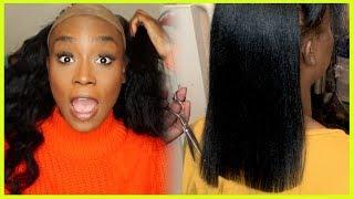 Straightening My REAL HAIR + TRIM | Destiny Lashae