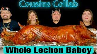 Whole LECHON BABOY • Filipino Food Mukbang • COUSINS COLLAB