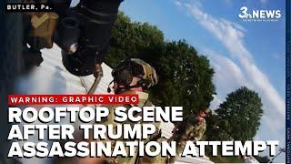 Newly obtained video shows rooftop scene in aftermath of Trump assassination attempt