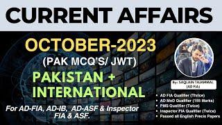 Unlock Top Pakistan Current Affairs MCQs October 2023 - Boost Your Exam Scores! for AD IB, AD ASF