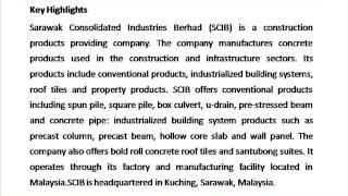 Sarawak Consolidated Industries Berhad SCIB   Company Capsule