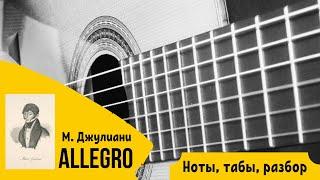 М. Джулиани – Аллегро на гитаре | ноты, табы, разбор