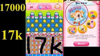 Candy Crush Saga Level #17000 Milestone 17k 221 jellies 3 stars no boosters 5 moves left