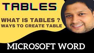 Microsoft Word Tutorial (हिंदी) - Complete Tables in MS-Word. #How to use Tables in Word ?