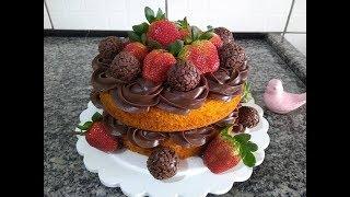 NAKED CAKE DE CENOURA COM CREME DE CHOCOLATE    | BOLOS DE VITRINE