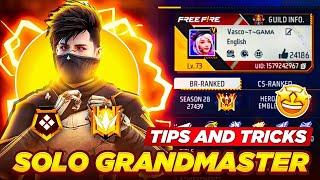 BR SOLO GRANDMASTER RANK PUSHING TIPS AND TRICKS || solo grandmaster tips #rank #freefire