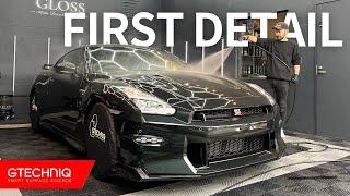 【GODZILLA】NISSAN GT-R Premium edition T-spec FIRST DETAIL | R35 | Car wash | GTECHNIQ | ASMR | GTR |