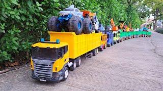 Mobil Truk Tronton Panjang Penuh Mobil Mobilan Oleng, Mobil Balap, Truk Molen, Excavator