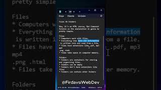 HTML Lesson 4 - Computer Files VS Folders