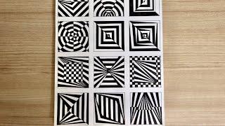 12 EASY Optical illusion drawings/patterns/tricks/abstract drawings | Part-2