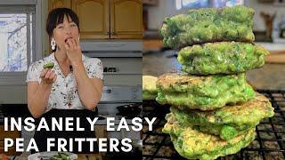 PEA FRITTERS | Easy 5 Ingredient Frozen Peas Recipe Using Pantry Staples