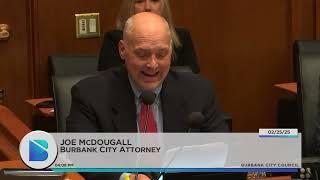 Burbank City Council Closed Session Meeting- February 25, 2025