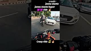 jannu stuntz hyper ride  stuntz ride  #shorts #crazyrider #hyperride #duke390 #ninja300