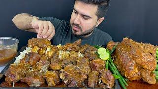 ASMR; EATING SPICY MUTTON CURRY+SPICY WHOLE CHICKEN CURRY+EXTRA GRAVY || REAL MUKBANG(NO TALKING)