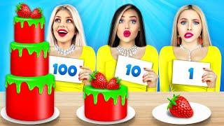 Thử Thách 100 Lớp Đồ Ăn | Ăn 1 VS 100 Lớp Kẹo Sô Cô La Bởi RATATA COOL