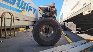 Process of changing a Semi Tire. Full Demount & Remount on Rim. #diesel #dieselmechanic