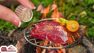 Best of Amazing Miniature In the Mini Forest with  Butter Basted Steak | 1000+ Miniature Food