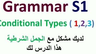 Grammar S1:Conditionals [ if clauses ] Types 1,2, 3¶ الجملة الشرطية ،النوع الأول، الثاني و الثالث