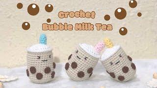 Bubble Milk Tea Crochet Tutorial | How to crochet Kawaii Bubble Milk Tea @stitchesinrows