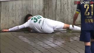 The player of the German football team knocked out after crashing his head into a concrete wall.