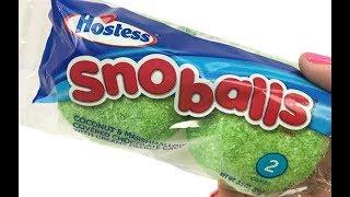 Hostess SNO Balls Snack Cakes Unwrapping