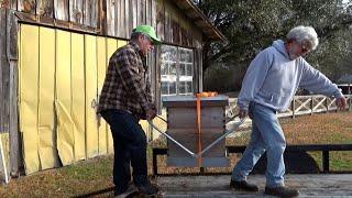 Moving hives and transferring the bees into a different boxes...in February.