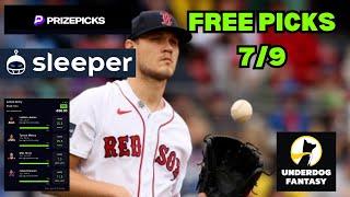 MLB Player Props Prize Picks Sleeper Fantasy Underdog DFS FREE PICKS 7-11-24