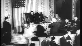 Madame Chiang Kai Shek addresses the House of Representatives in Washington DC, U...HD Stock Footage