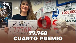 LOTERÍA DE NAVIDAD 2024: 77.768, PRIMER CUARTO PREMIO del SORTEO | RTVE Noticias