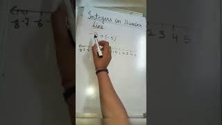 Adding Integers on Number lines || Class 6th #addition #numberline #ashortaday  #shorts #integers