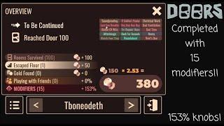 Roblox Doors Completed with 15 Modifiers (153%)