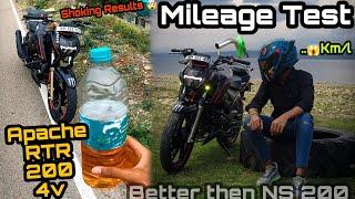 Mileage Test  || Apache RTR 200 4v BS6 || In Sports mode️ #apache #rtr #rtr200 #viral