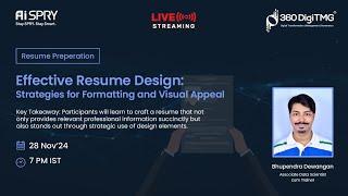 Resume Building |  28th November | 360DigiTMG