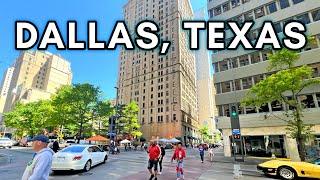 Life in DALLAS TEXAS, USA - 4K Summer 2024 Walking tour of Downtown Dallas