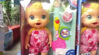 TeyTey & PyPy go shopping in toy store with Funny Stacy and Cute Baby Doll