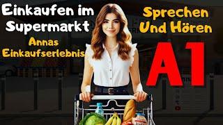 Shopping in the supermarket: Anna's shopping experience Learn German easily