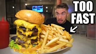 ONLY 10 MINUTES TO EAT THIS GIANT 8-PATTY BURGER CHALLENGE | Joel Hansen