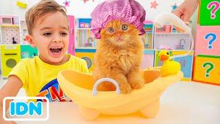 Vlad dan Niki bermain dengan hewan peliharaan | Koleksi video untuk anak-anak