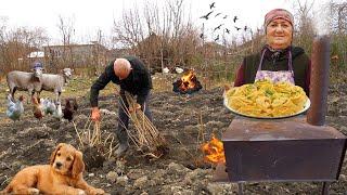 Cooking of Mountain Foods in Azerbaijani Nature! A Relaxing Video About Village Life