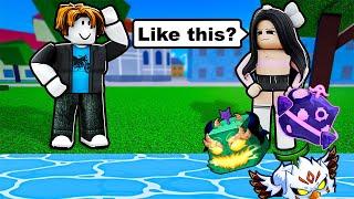 Teaching My GIRLFRIEND How to Play Blox Fruits..