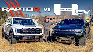 Which Is The Better $130K Supertruck: The Supercharged Ford F-150 Raptor R or the Hummer EV?