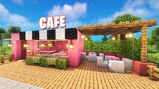 Cute pink cafe in Minecraft