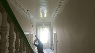 Spray painting ceilings and cornice