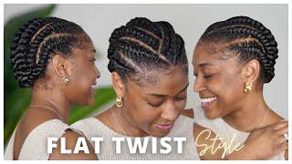 Easy and Quick Flat Twist Protective Style on Natural Hair