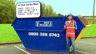 Skip Hire Info - 12 Cubic Yard 'Jumbo' Skip - Available from TJ Waste